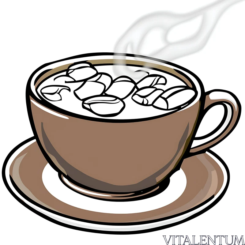 Aromatic Coffee Cup Illustration AI Image