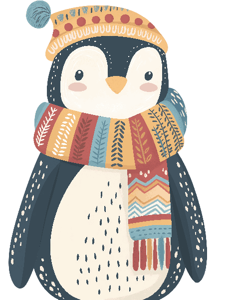 Cartoon Penguin T-Shirt Art POD Design