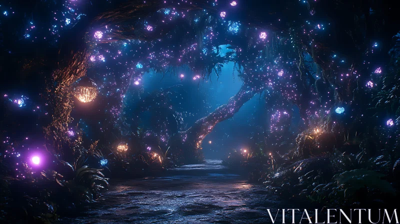 AI ART Mystical Illuminated Forest