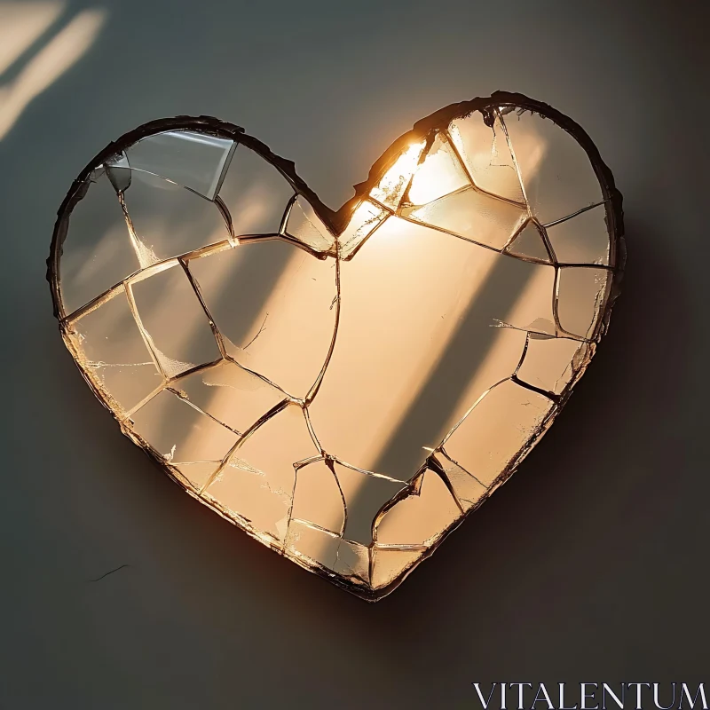 Heart of Glass: A Fractured Reflection AI Image