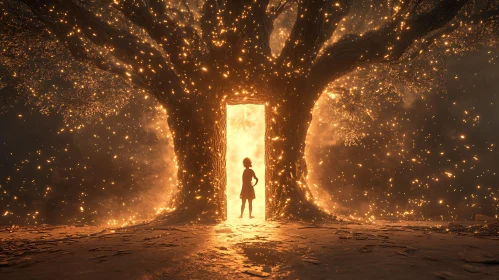 Child at the Glowing Tree Portal