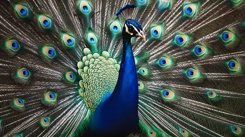 Peacock's Colorful Feather Display