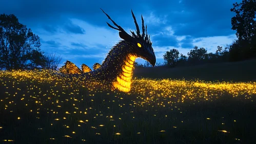 Twilight Dragon in a Mystical Meadow