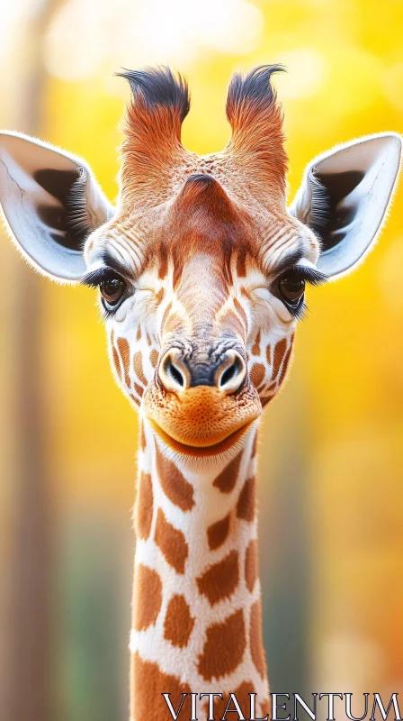 AI ART Giraffe Close-Up Image