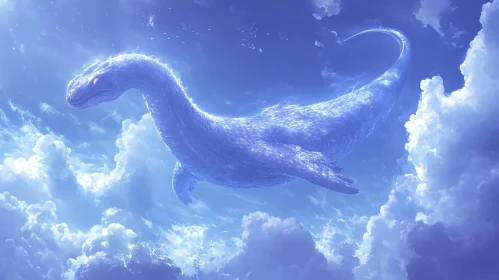 Ethereal Dragon in Azure Sky