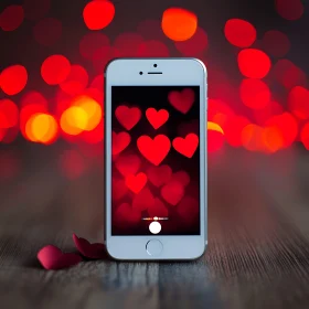 Smartphone with Heart Bokeh