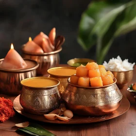 Ornate Bowls of Sweets with Candles