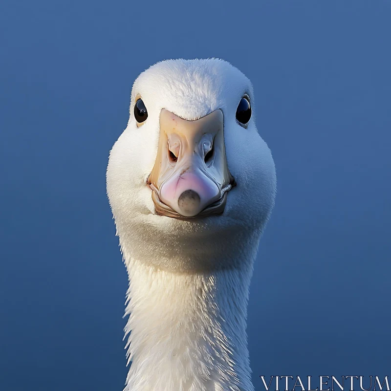 Goose Portrait with White Feathers AI Image