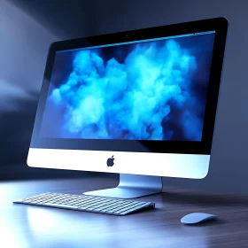 Stylish Desktop with Blue Cloud Art