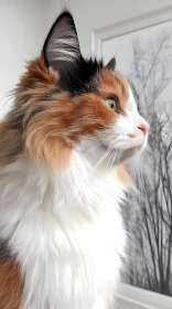 Fluffy Calico Cat Portrait