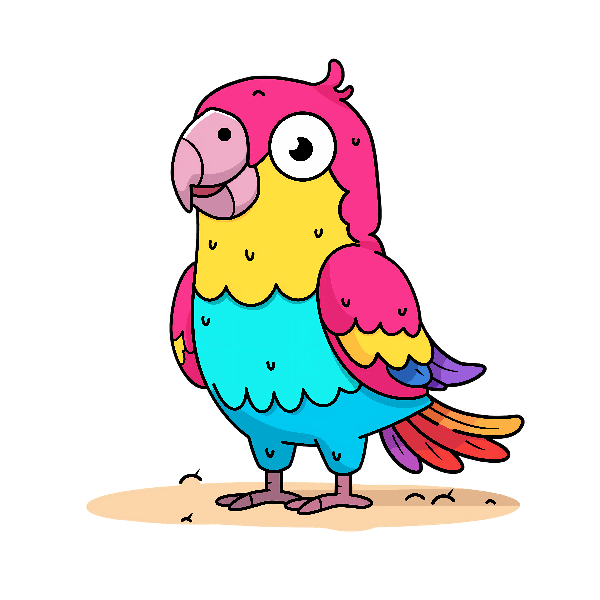 POD Design Vibrant Parrot Illustration for Apparel