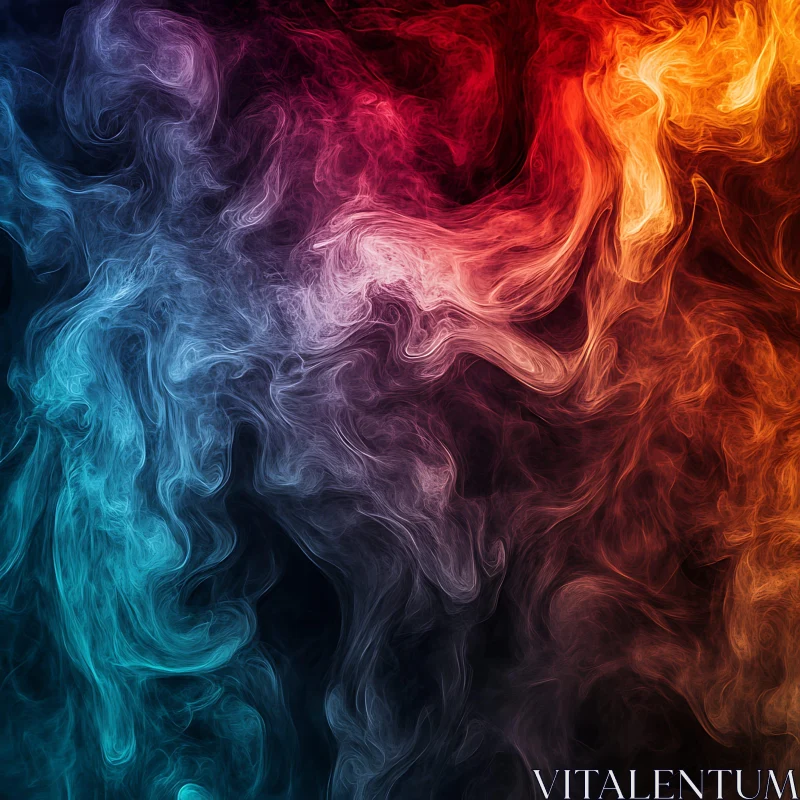 Multicolored Abstract Smoke Swirls AI Image