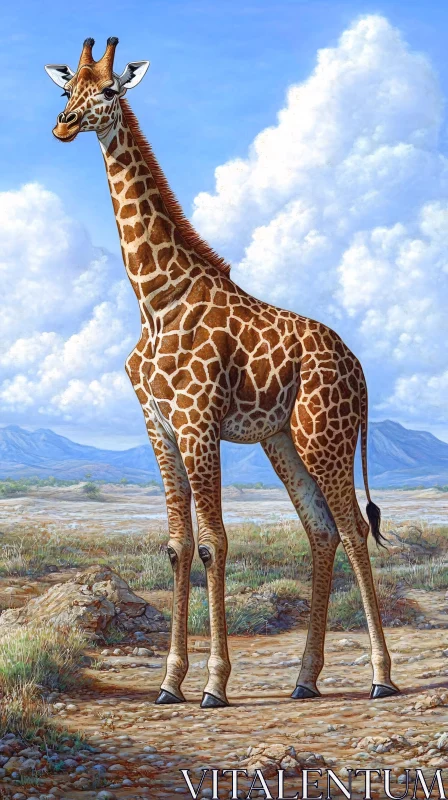 Graceful Giraffe in the Wild AI Image