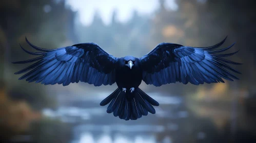 Black Raven Soaring