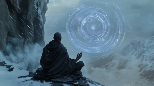 Mystic Portal and Meditating Monk