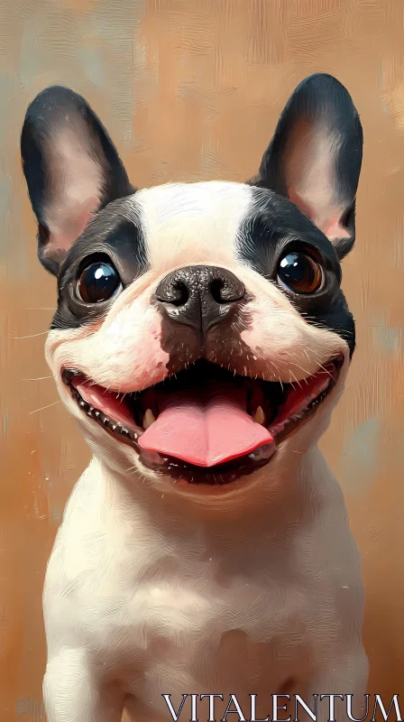 Playful Bulldog Portrait Art AI Image