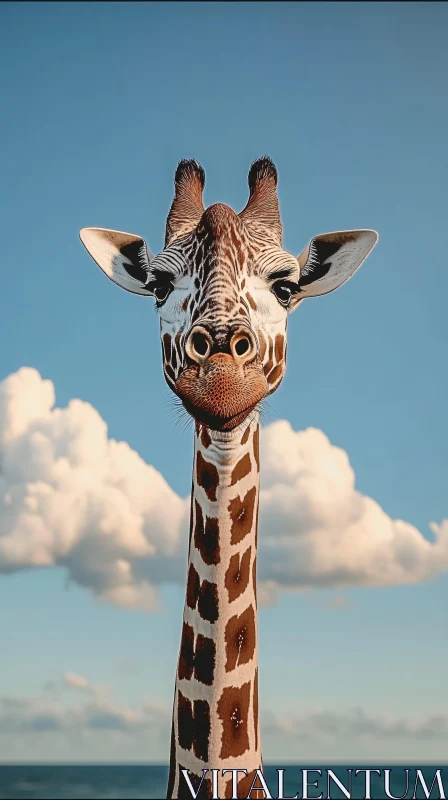 AI ART Giraffe Portrait in Natural Setting