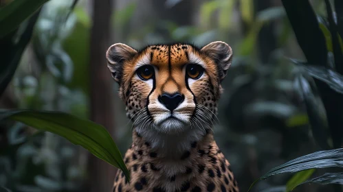 Wild Cheetah in Jungle Setting