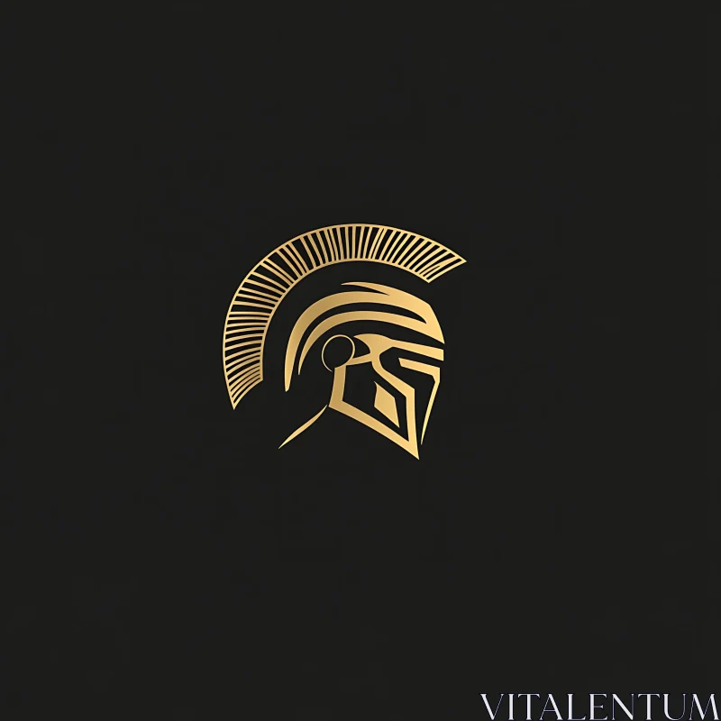 AI ART Spartan Warrior Helmet Gold Design