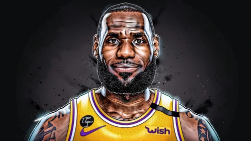 LeBron James Detailed Illustration