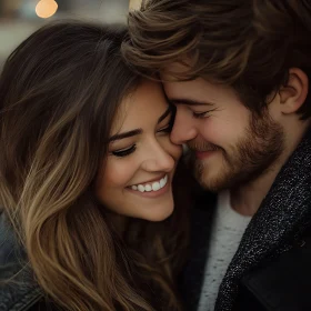 Smiling Couple Close-Up: A Moment of Joy