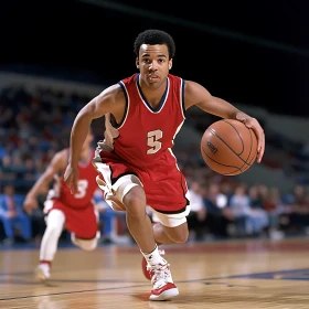 Athlete Dribbling Basketball