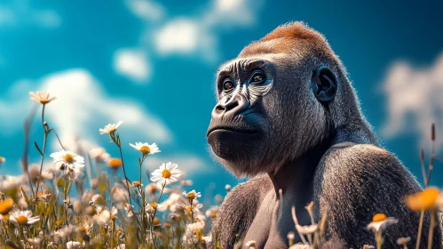 Serene Gorilla in Nature