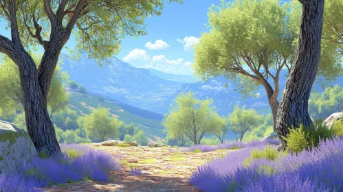 Captivating Beauty of Purple Flowers in a Colorful Landscape