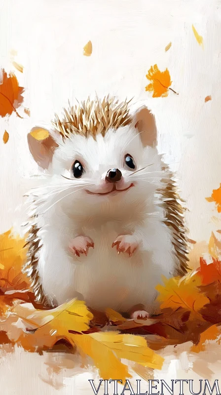 Whimsical Hedgehog Painting AI Image