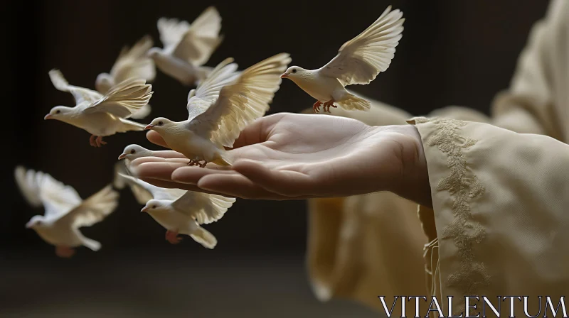 Doves of Peace Ascending AI Image