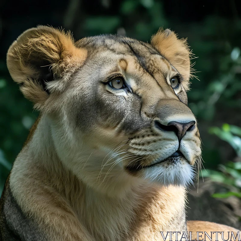 AI ART Female Lion Close-Up