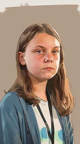 Greta Thunberg Artistic Portrait