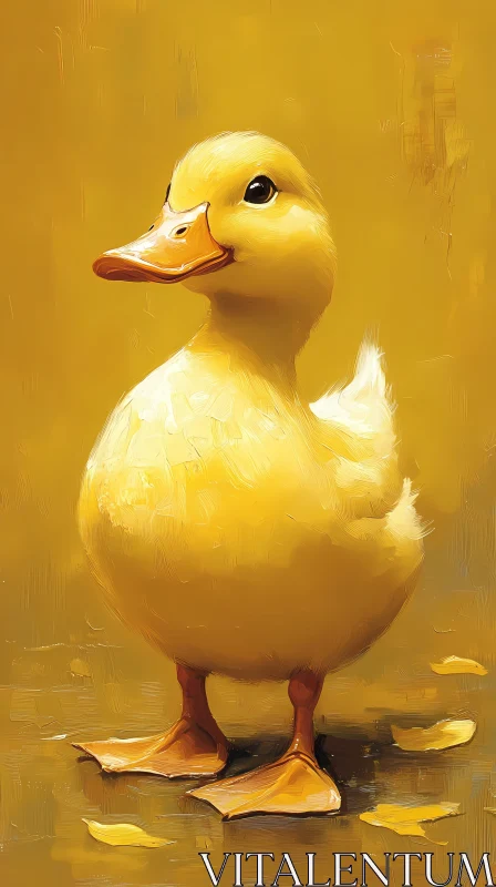 Charming Yellow Duckling AI Image