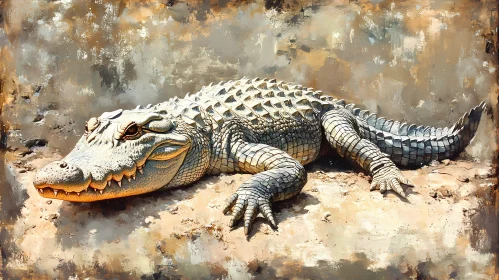 Textured Alligator Illustration