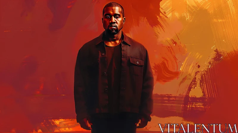 Kanye West in Bold Artistic Portrait AI Image