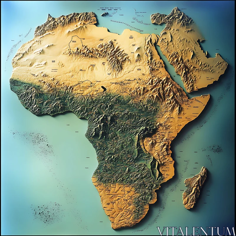 Africa Topographical Art AI Image