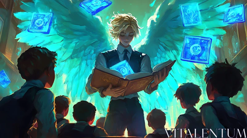 Winged Teacher and Students AI Image