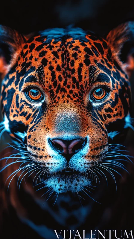 AI ART Leopard Close-Up with Intense Gaze