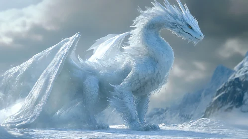 White Dragon on Snowy Peak