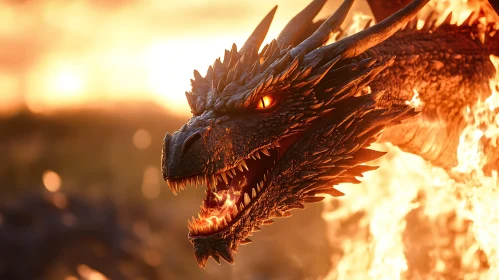Fiery Dragon Portrait