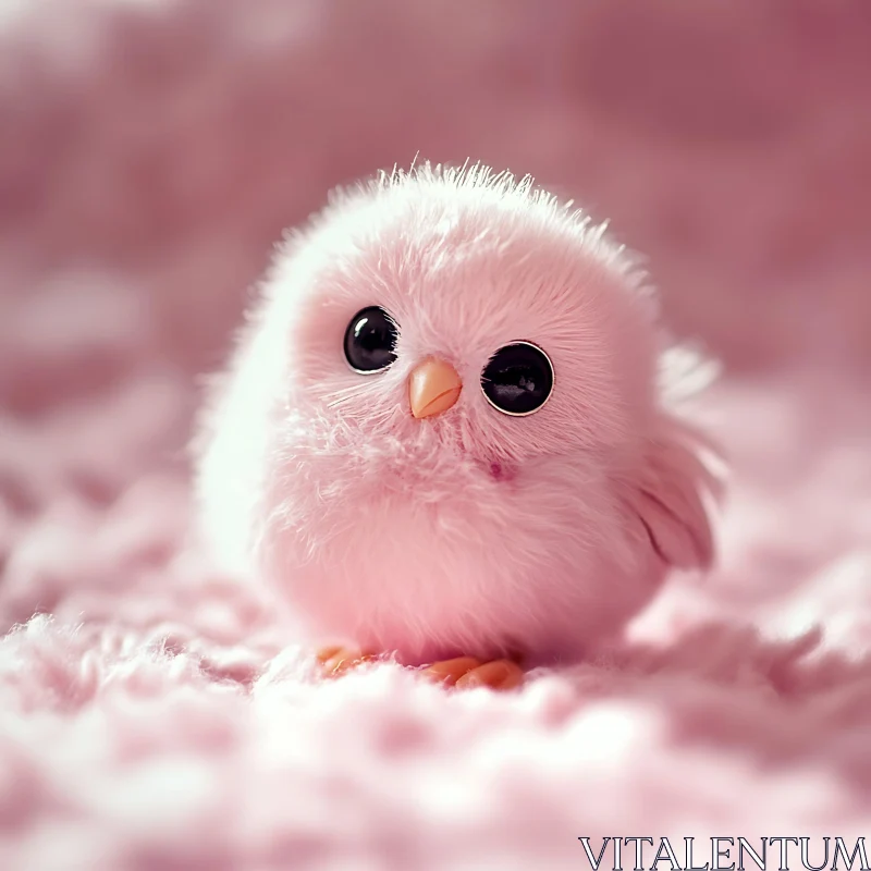 Fluffy Pink Chick Portrait - Cute Animal AI Image