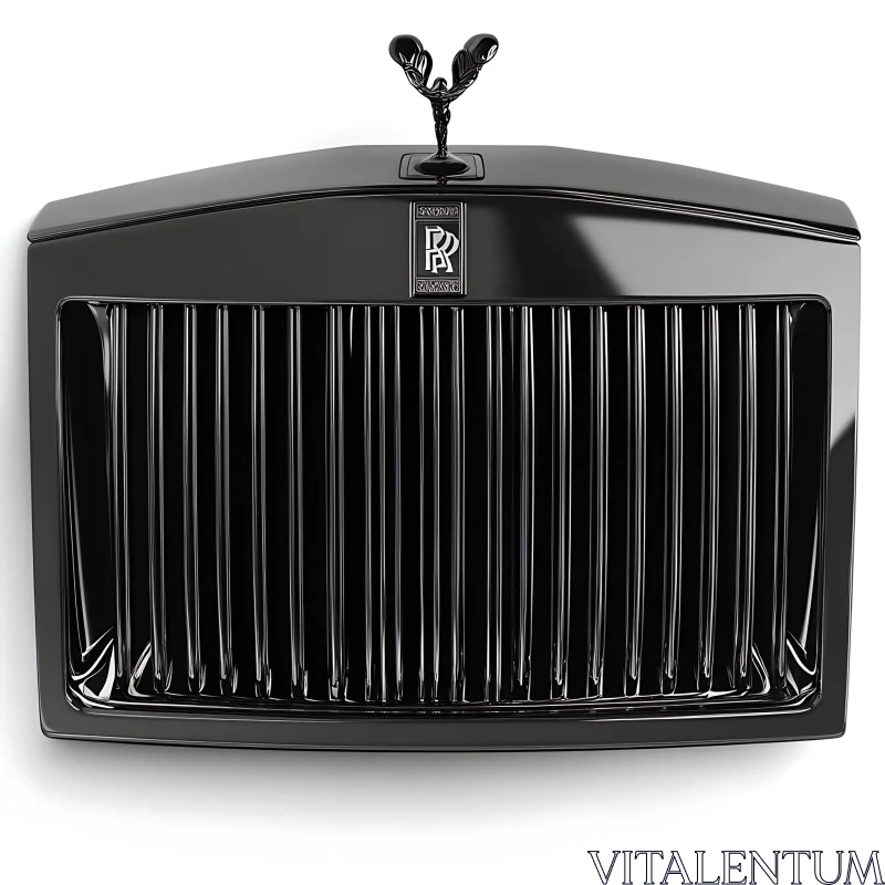 Elegant Automobile Front Grille with Iconic Emblem AI Image