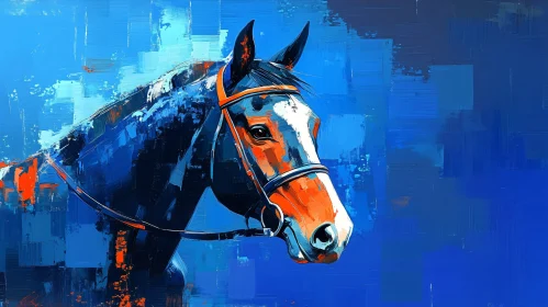 Horse Art in Bold Blue