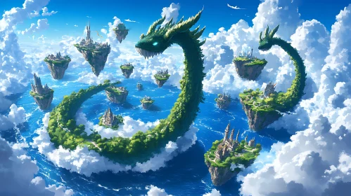 Fantasy Dragon Above the Clouds