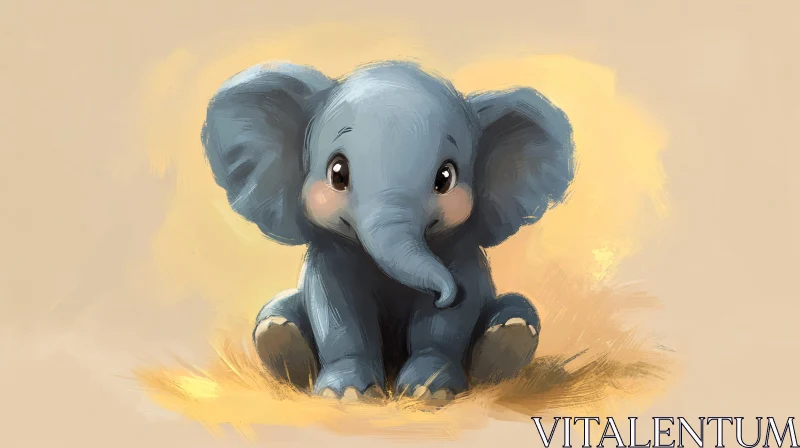 Charming Elephant Art AI Image