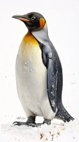 Penguin Art in Snow