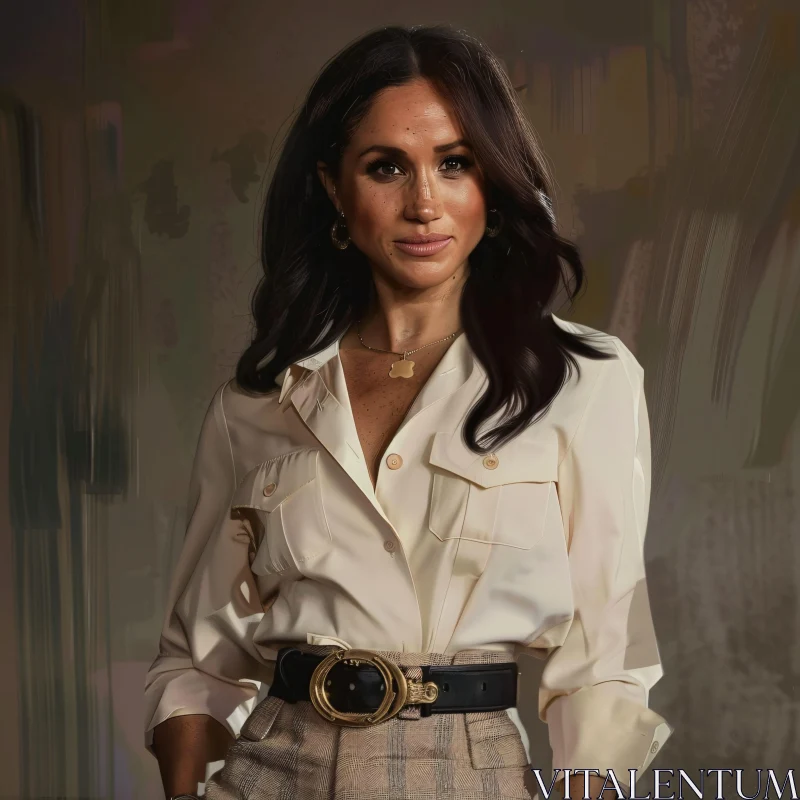 Regal Presence of Meghan Markle AI Image