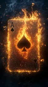 Burning Ace of Spades Playing Card