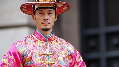 Portrait of Man in Embroidered Clothing