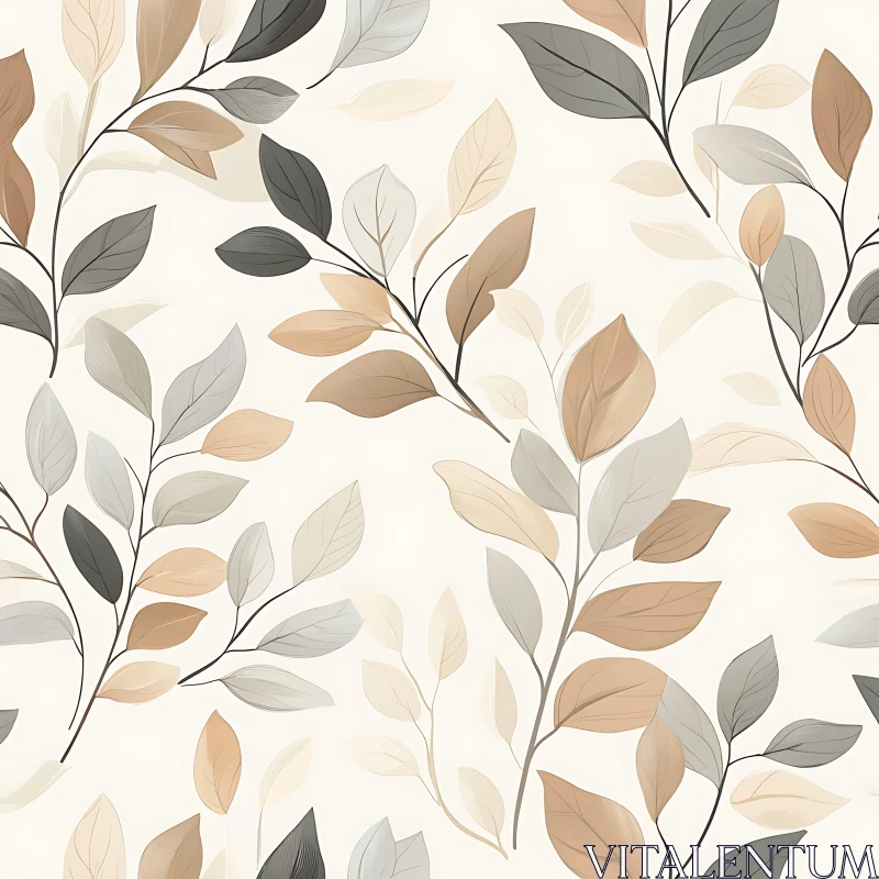 Botanical Leaf Pattern Design AI Image